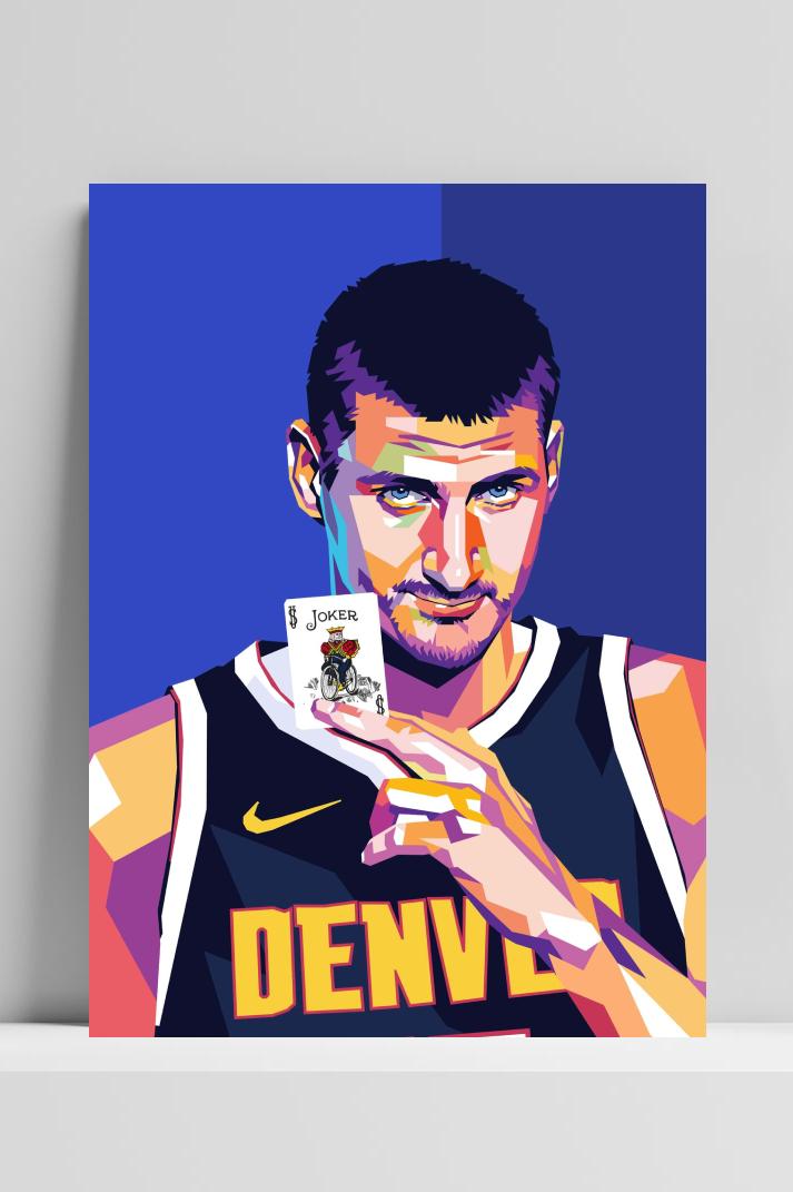 Nikola Jokić op 3mm aluminium dibond