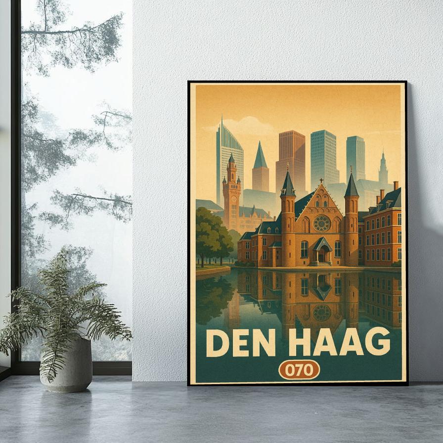 Den Haag Netherlands Vintage Text poster sfeerbeeld 1
