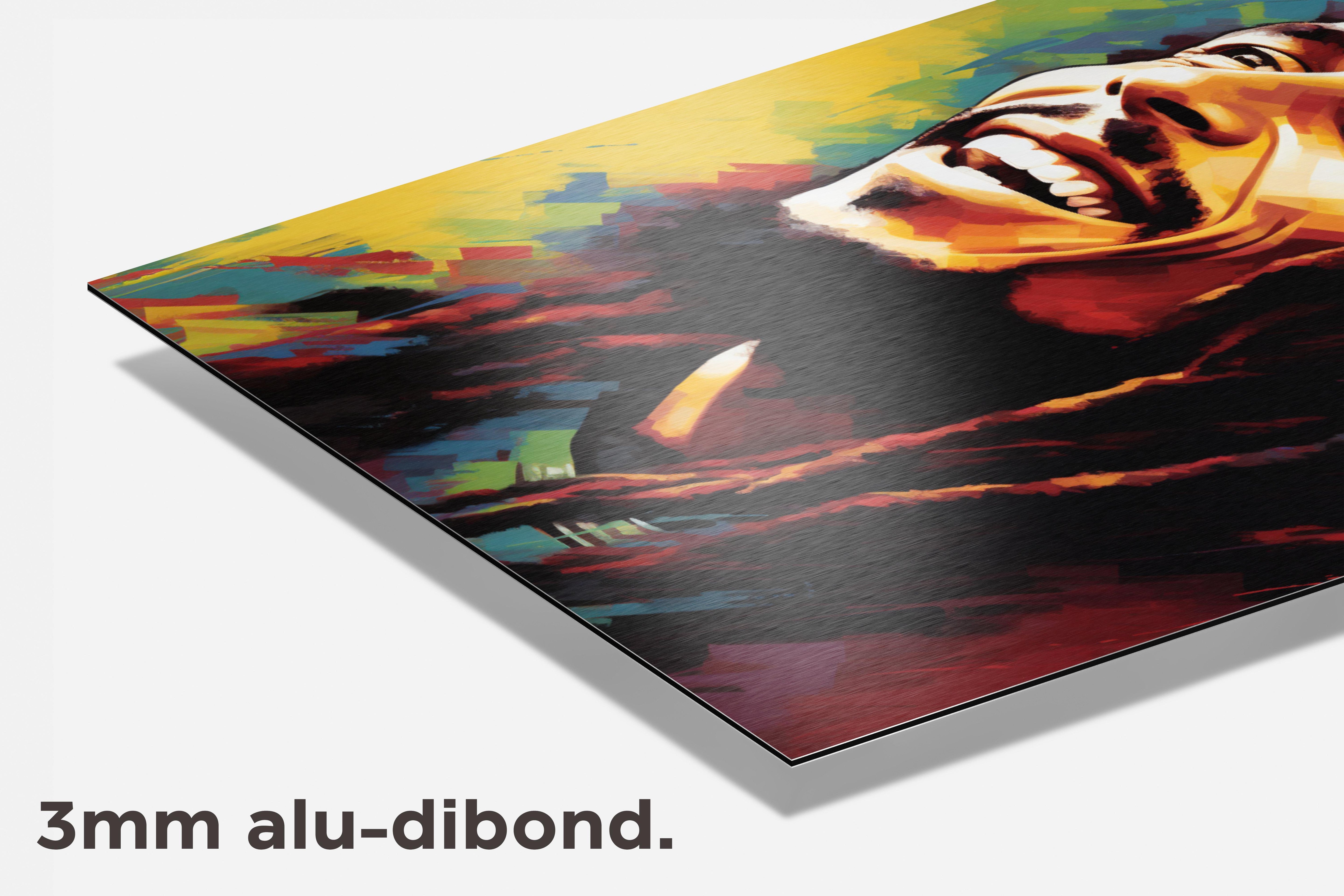 Bob Marley Kunst dibond detail