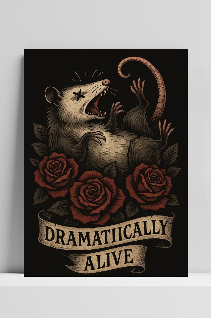 Dramatically Alive Text Quote Rat op 3mm aluminium dibond