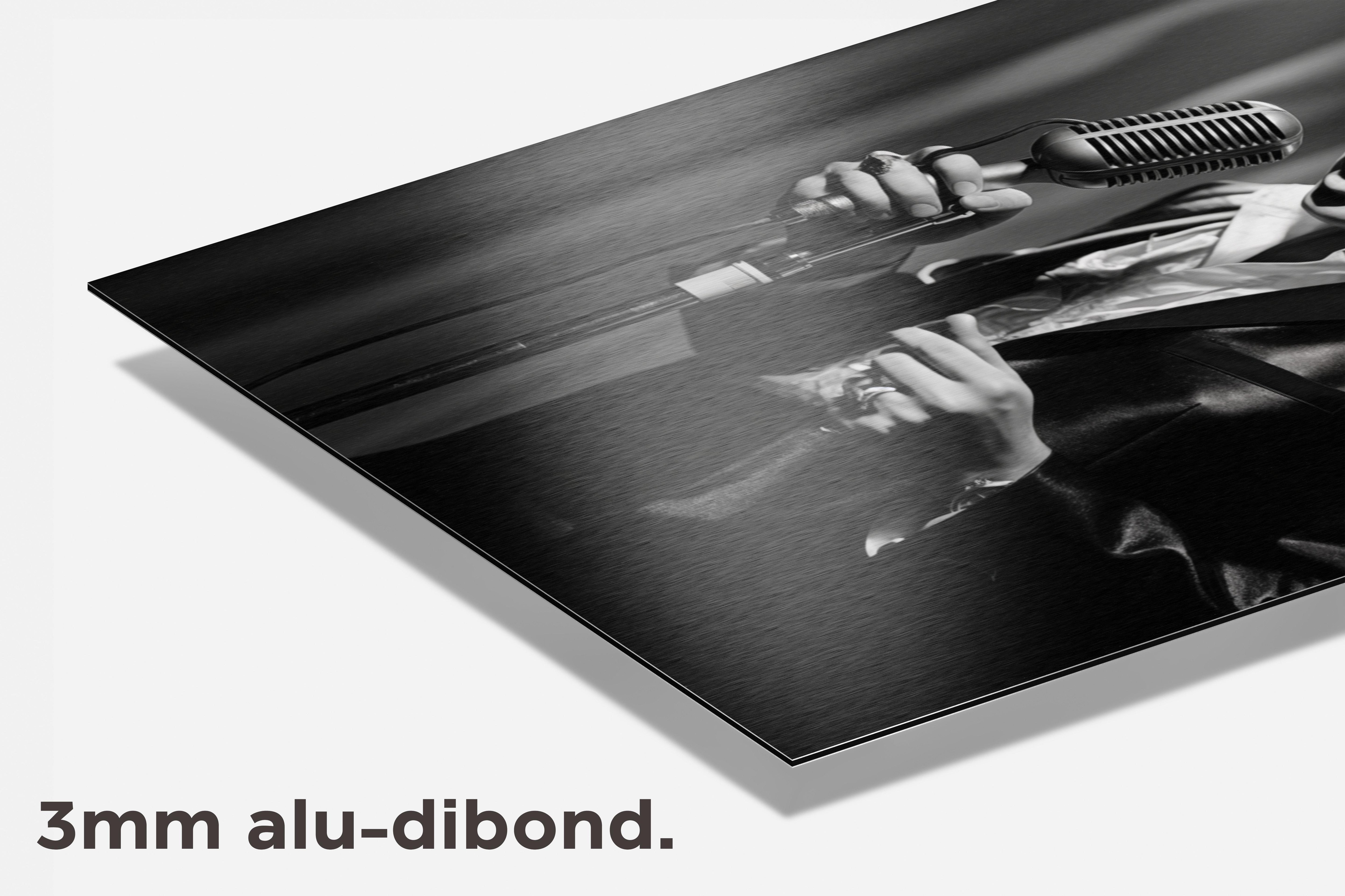 Elvis Zwart Wit dibond detail