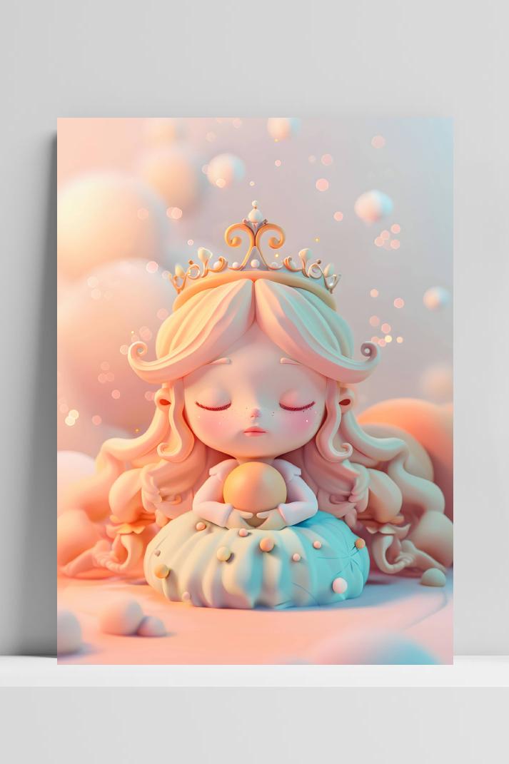 Schattige Prinses op 3mm aluminium dibond