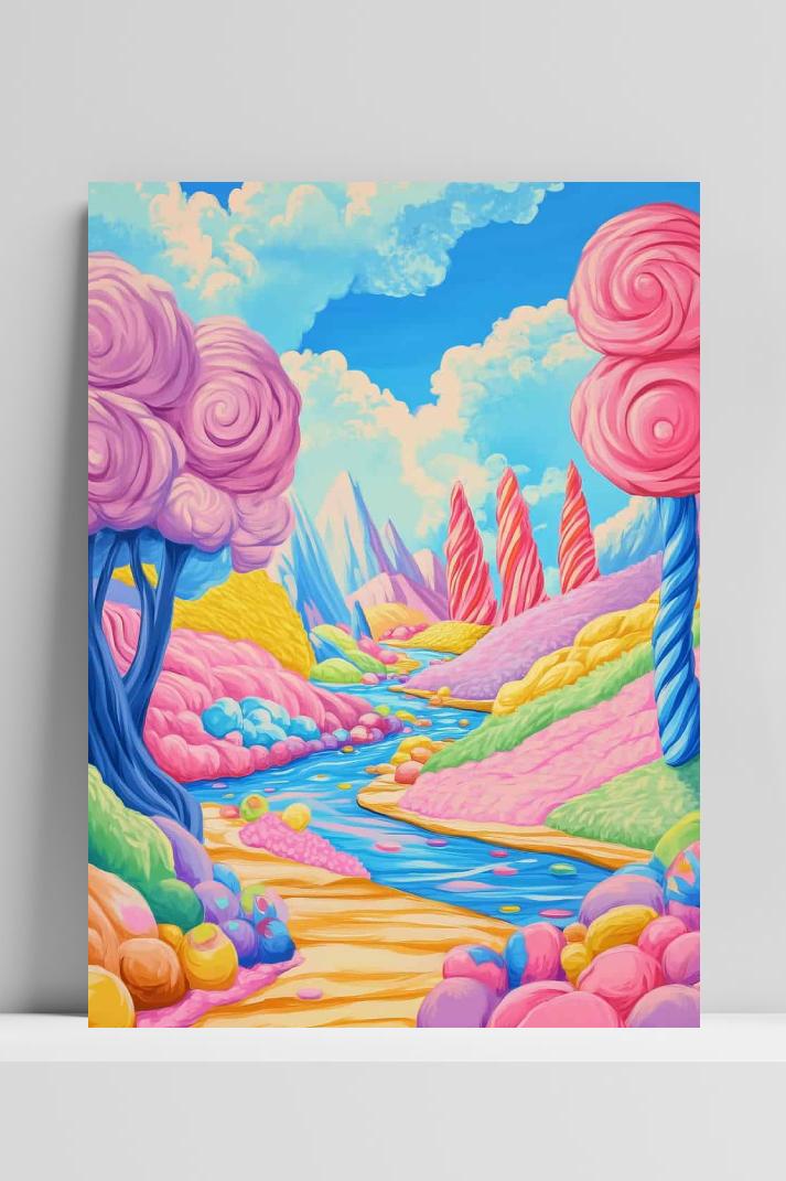 Snoep Land Kunst op 3mm aluminium dibond
