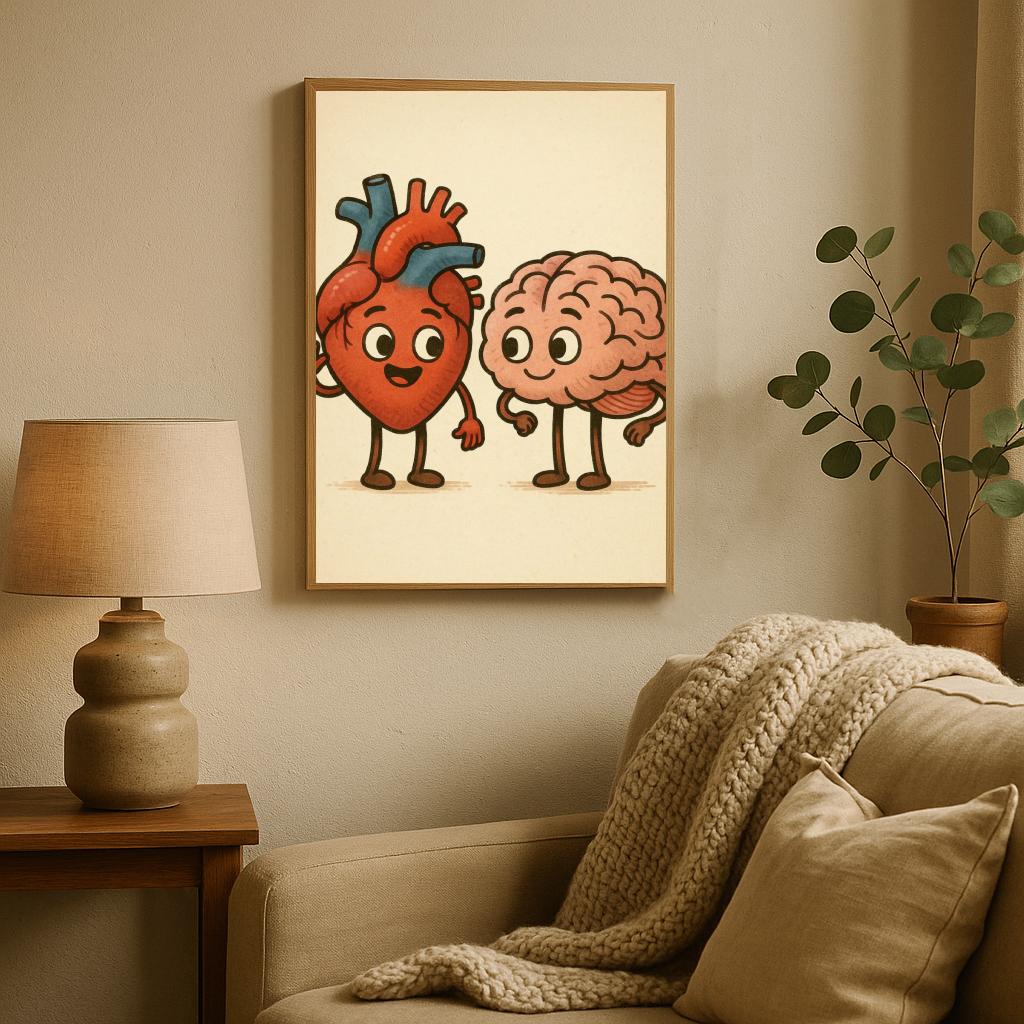 Heart Brain Cartoon poster sfeerbeeld 2