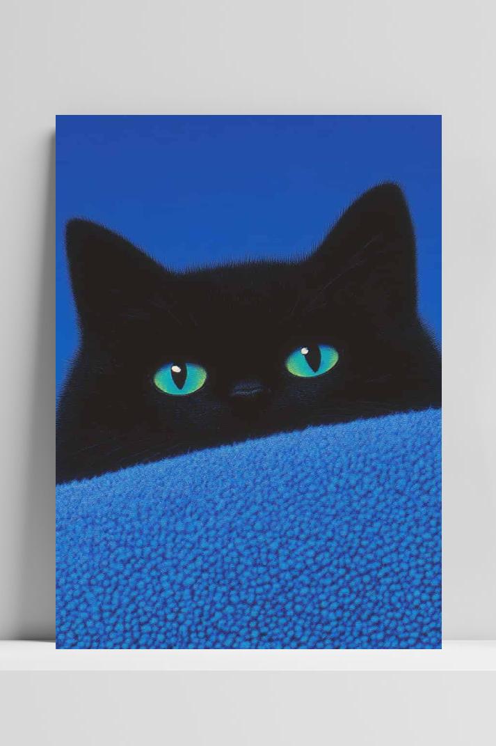 Zwarte Kat op 3mm aluminium dibond