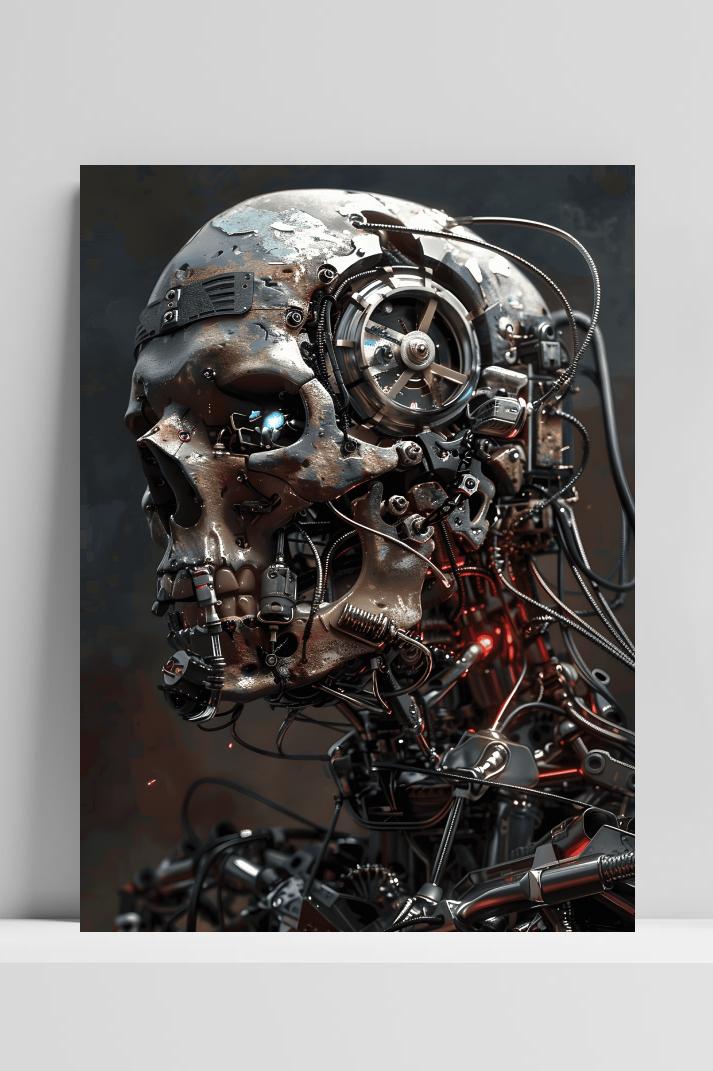 Schedelrobot op 3mm aluminium dibond