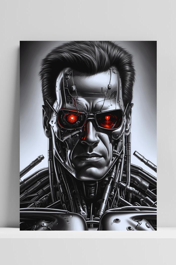 Terminator Robot op 3mm aluminium dibond
