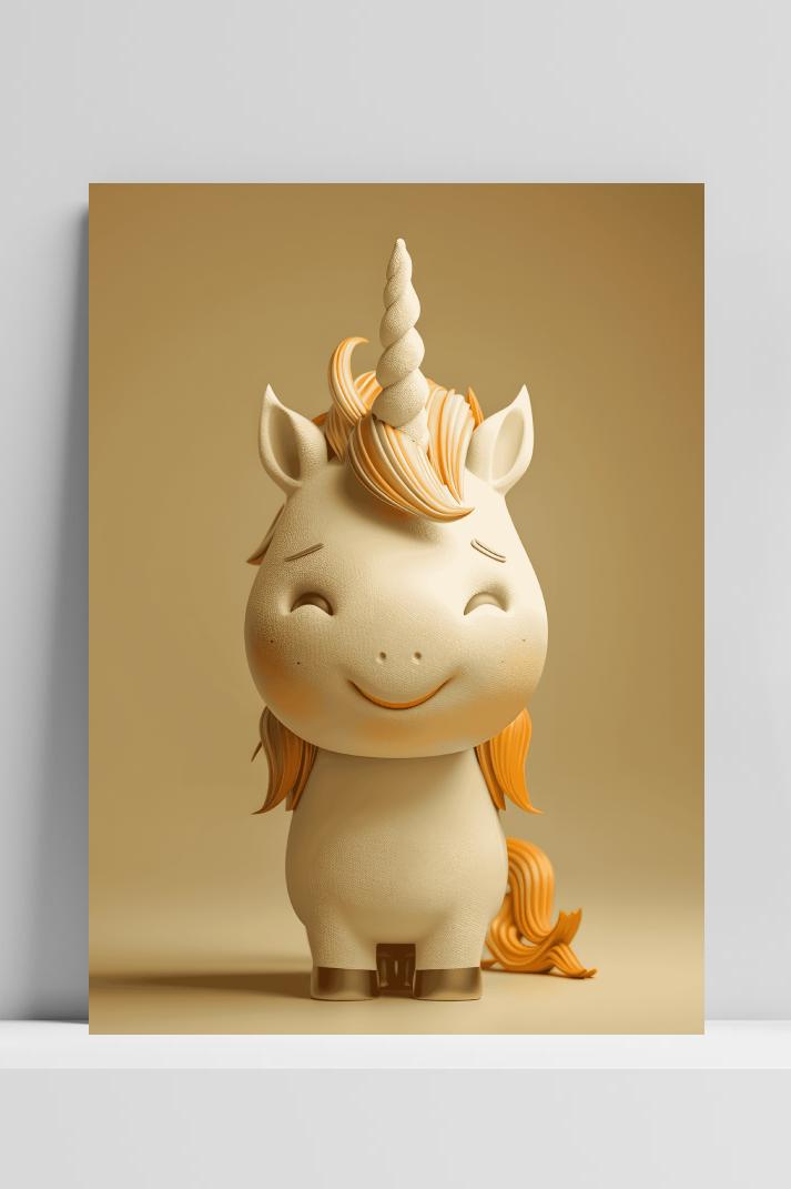 Babyeenhoorn op 3mm aluminium dibond