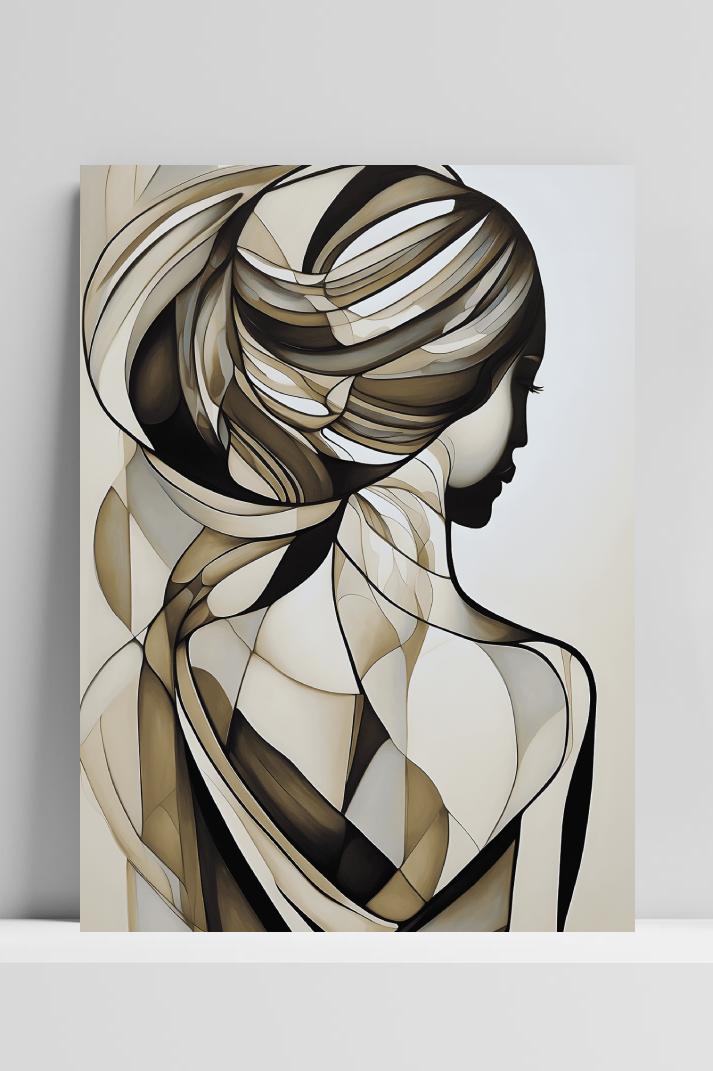 Hoofddoek Abstracte Kunst op 3mm aluminium dibond