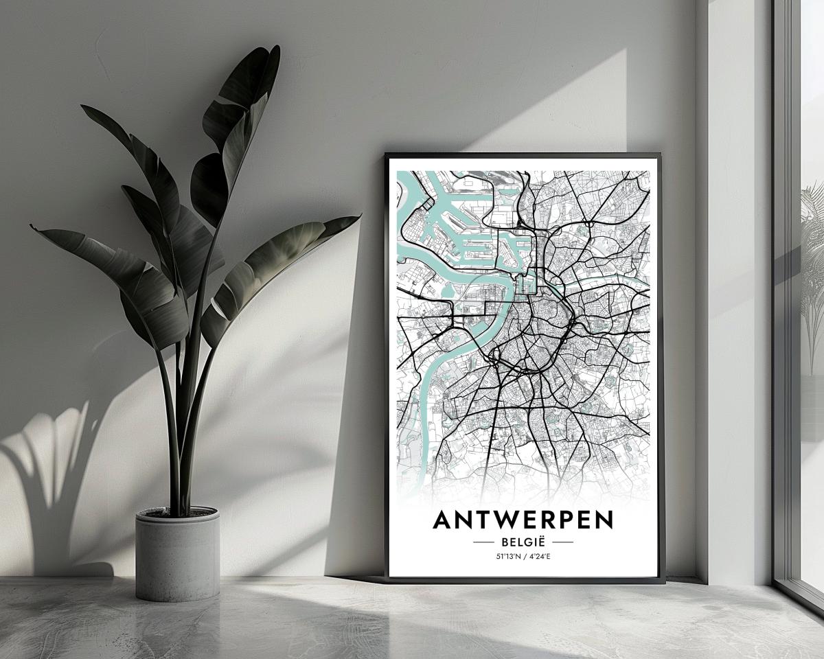 Antwerpen Blauw poster van 25 Artstreet