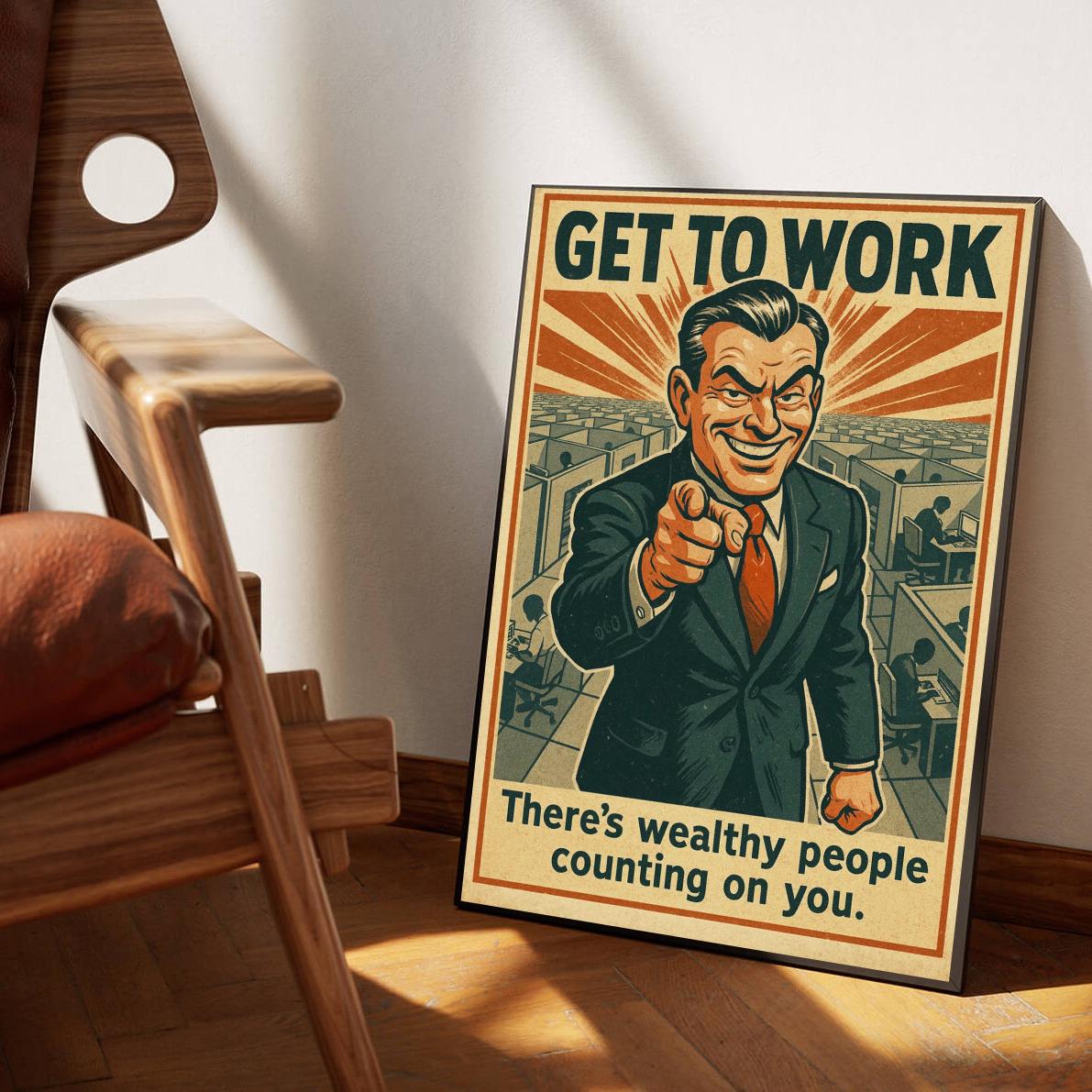 Get To Work Text poster sfeerbeeld 1