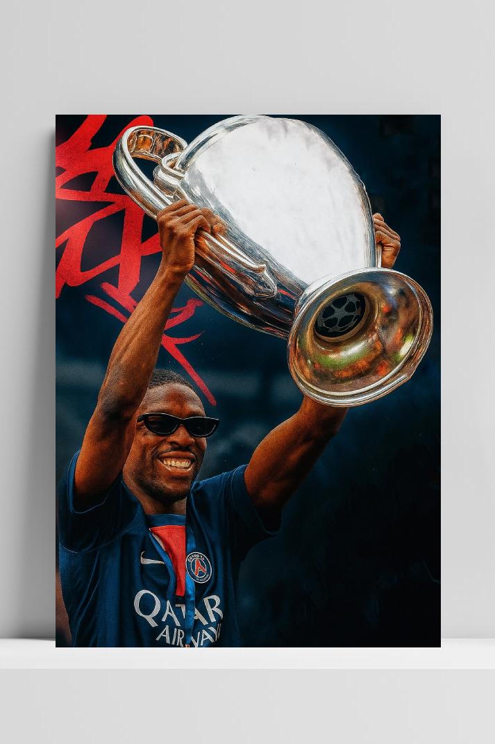 Ousmane Dembélé Trophy Celebration dans un intérieur