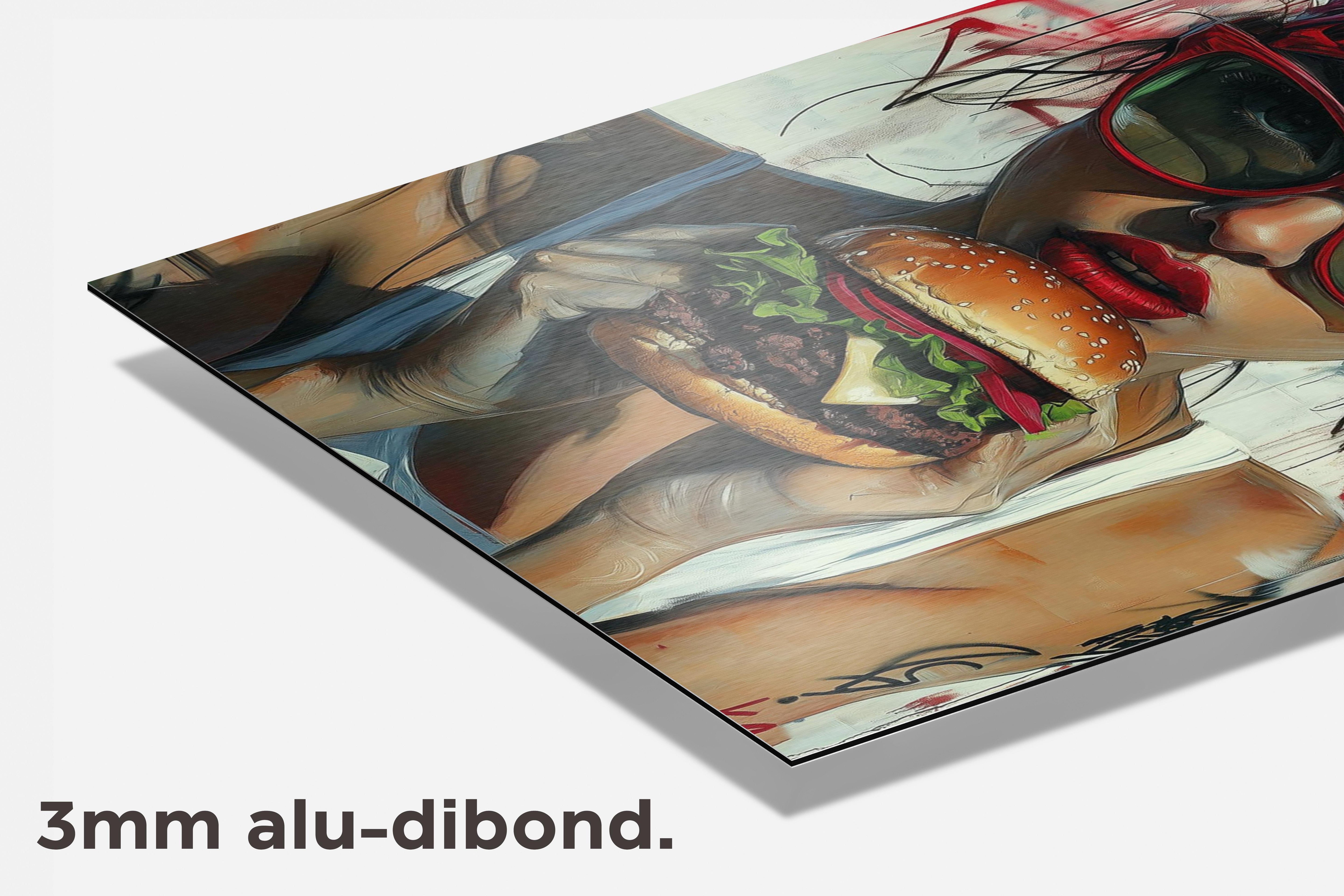 Meisje met Burger dibond detail