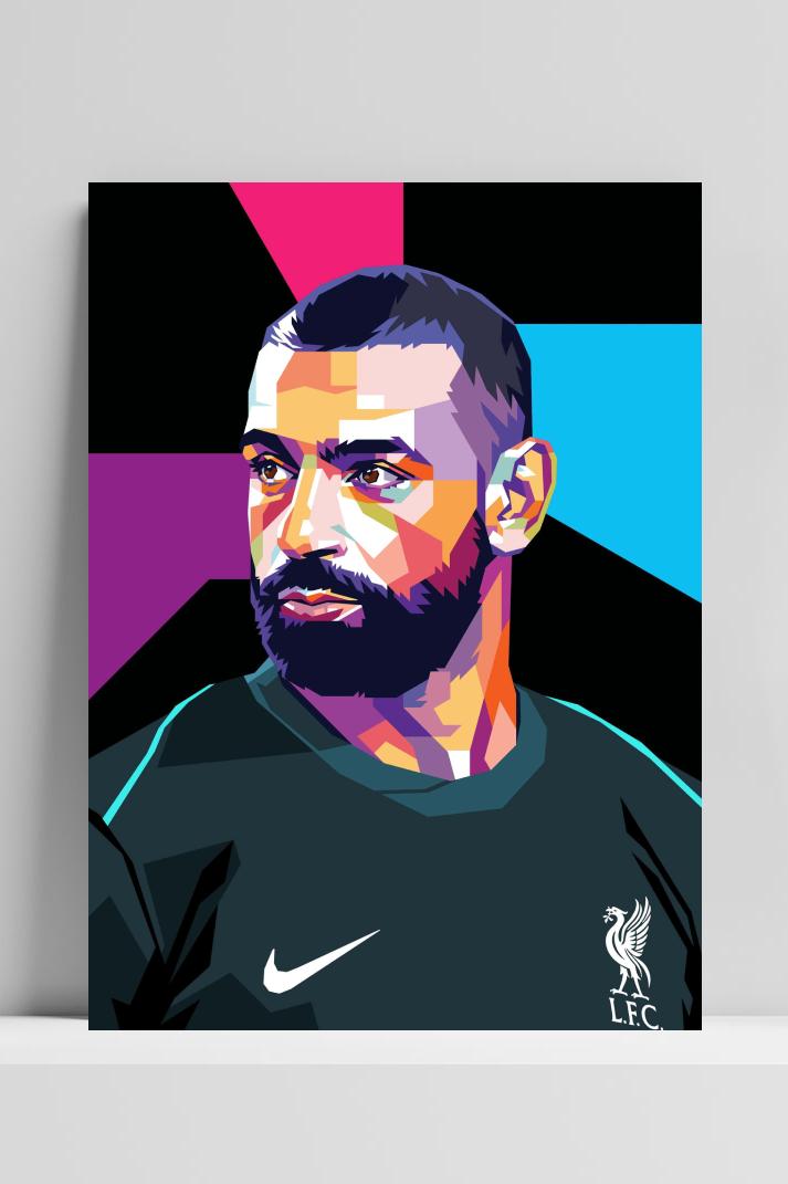 Mohamed Salah Black op 3mm aluminium dibond
