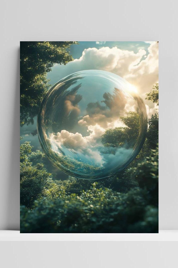 Glazen Bol op 3mm aluminium dibond