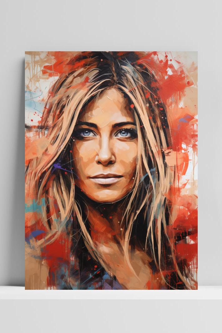 Jennifer Aniston op 3mm aluminium dibond