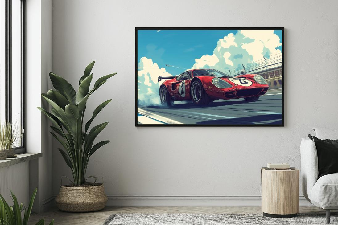 Race Car Cartoon poster van 25 Artstreet