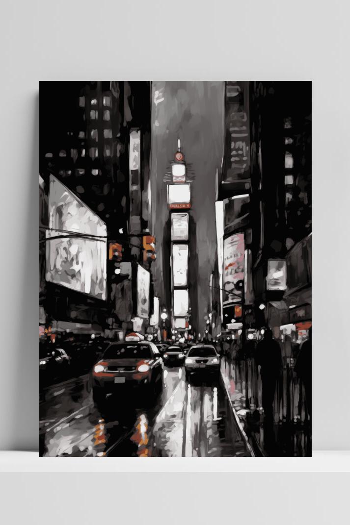Times Square op 3mm aluminium dibond