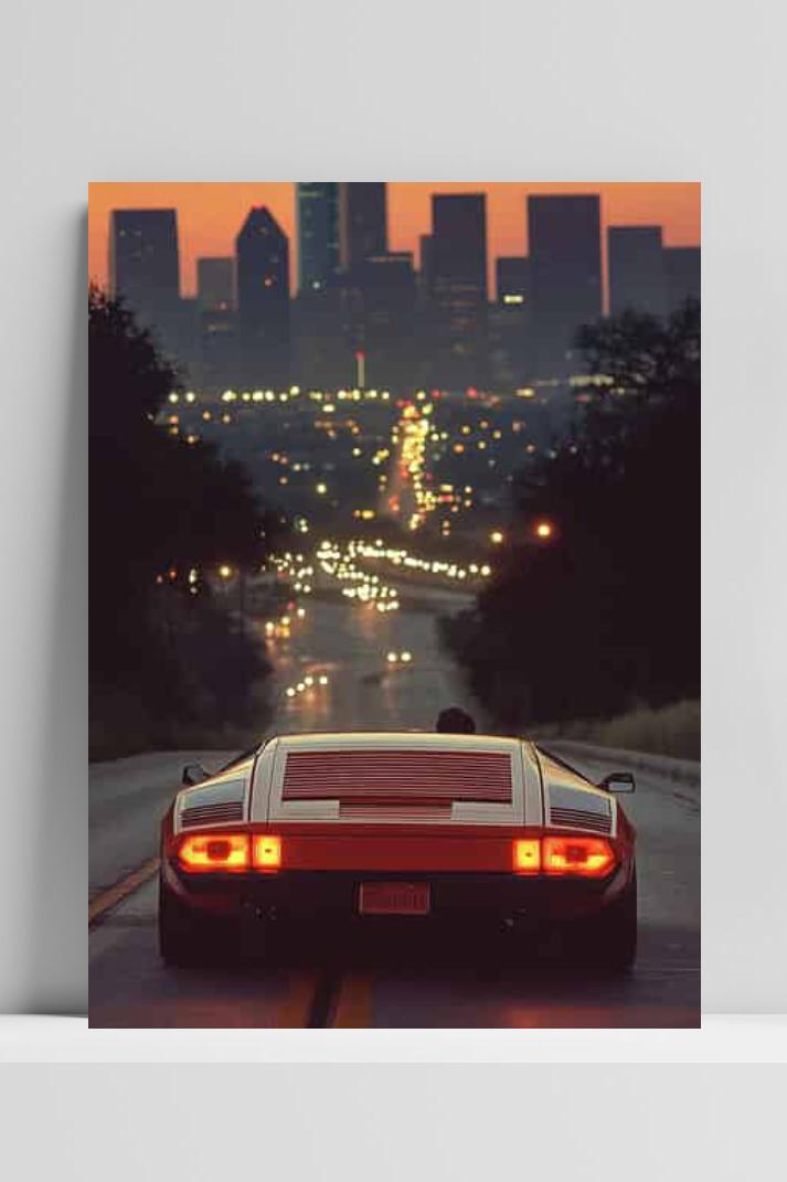 Lamborghini Countach op 3mm aluminium dibond