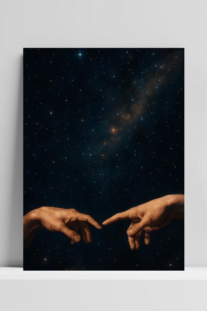 Michelangelo Inspired Hands Space in interieur