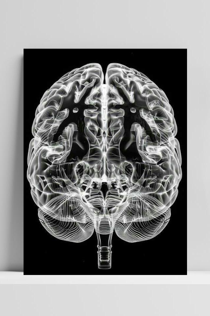 Brein Zwart Wit op 3mm aluminium dibond