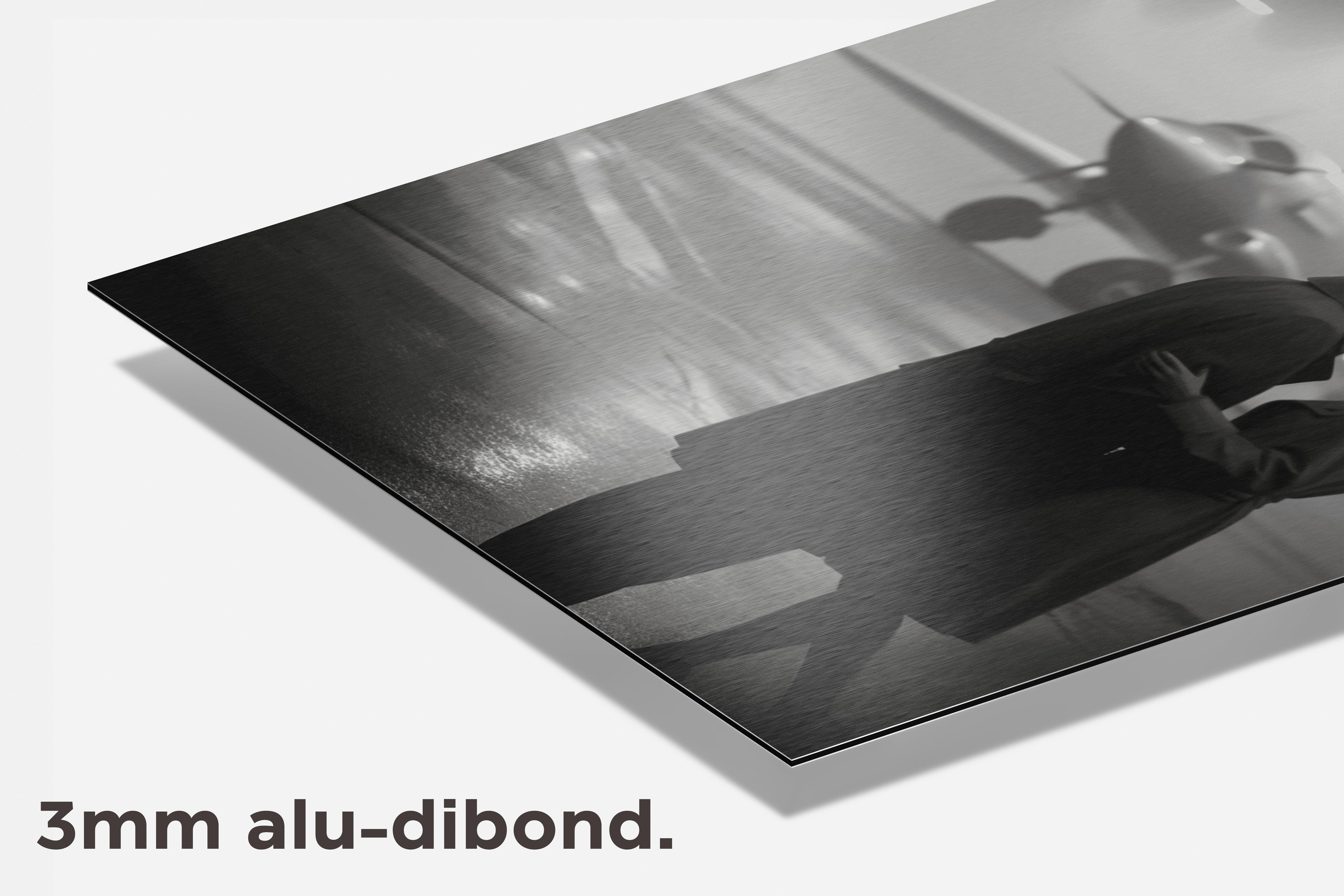 Afscheid Zwart Wit dibond detail