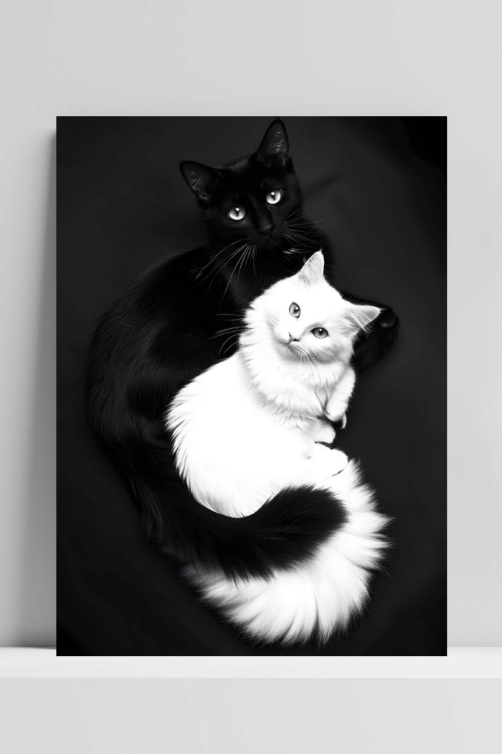 Knuffelende Katten op 3mm aluminium dibond