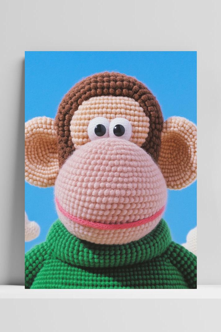 Monkey Toy op 3mm aluminium dibond