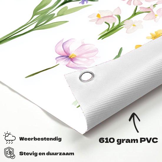 Tuinposter Bloemen materiaal-detail: 610 grams weerbestendig PVC-doek
