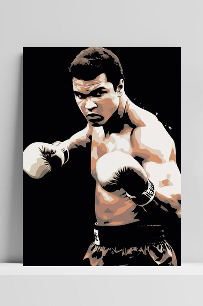 Muhammad Ali Poster op 3mm aluminium dibond