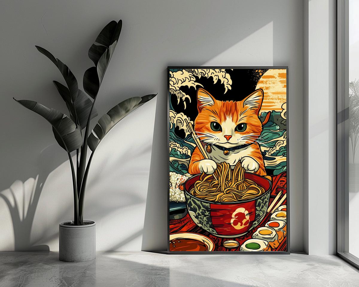 Cat Ramen poster van 25 Artstreet