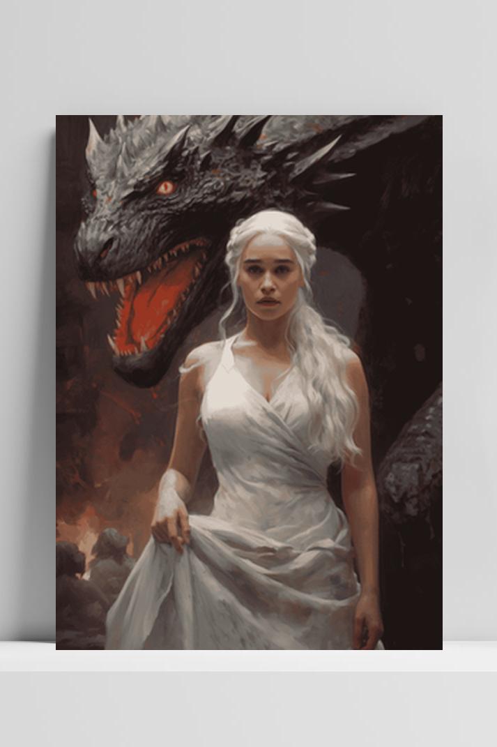 Daenarys Draak op 3mm aluminium dibond
