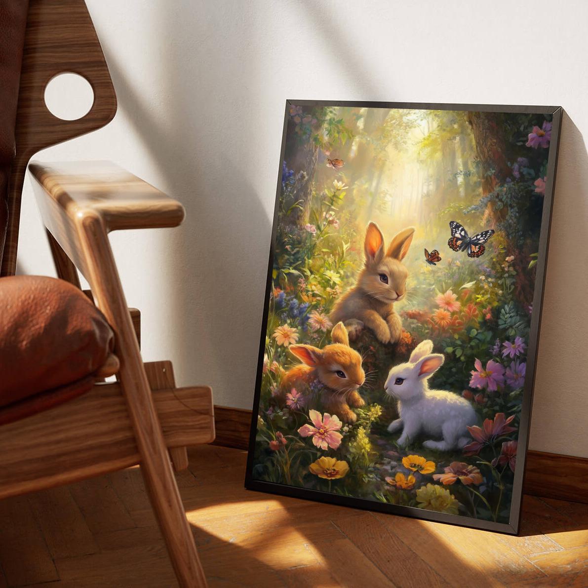 Rabbits Forest Aquarel poster van 25 Artstreet