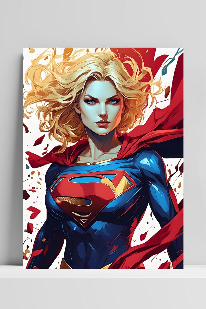 Superwoman op 3mm aluminium dibond