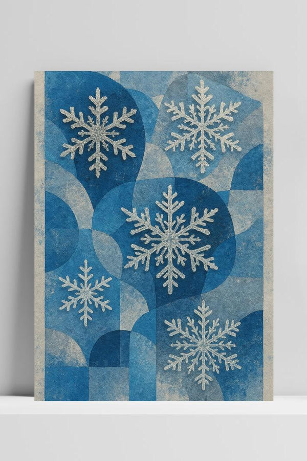 Snowflake Winter Shapes Pattern poster