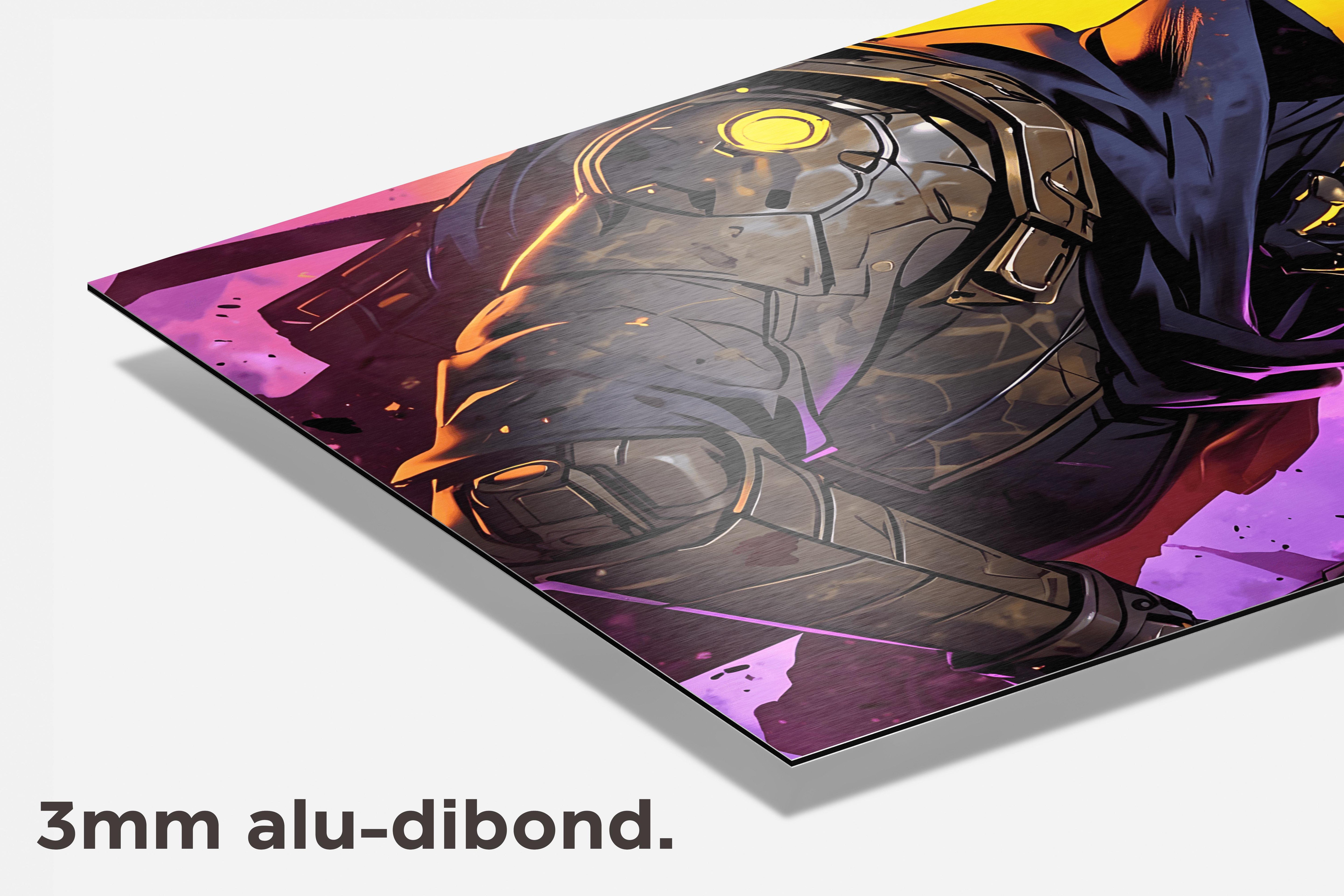 Paarse Soldaat dibond detail