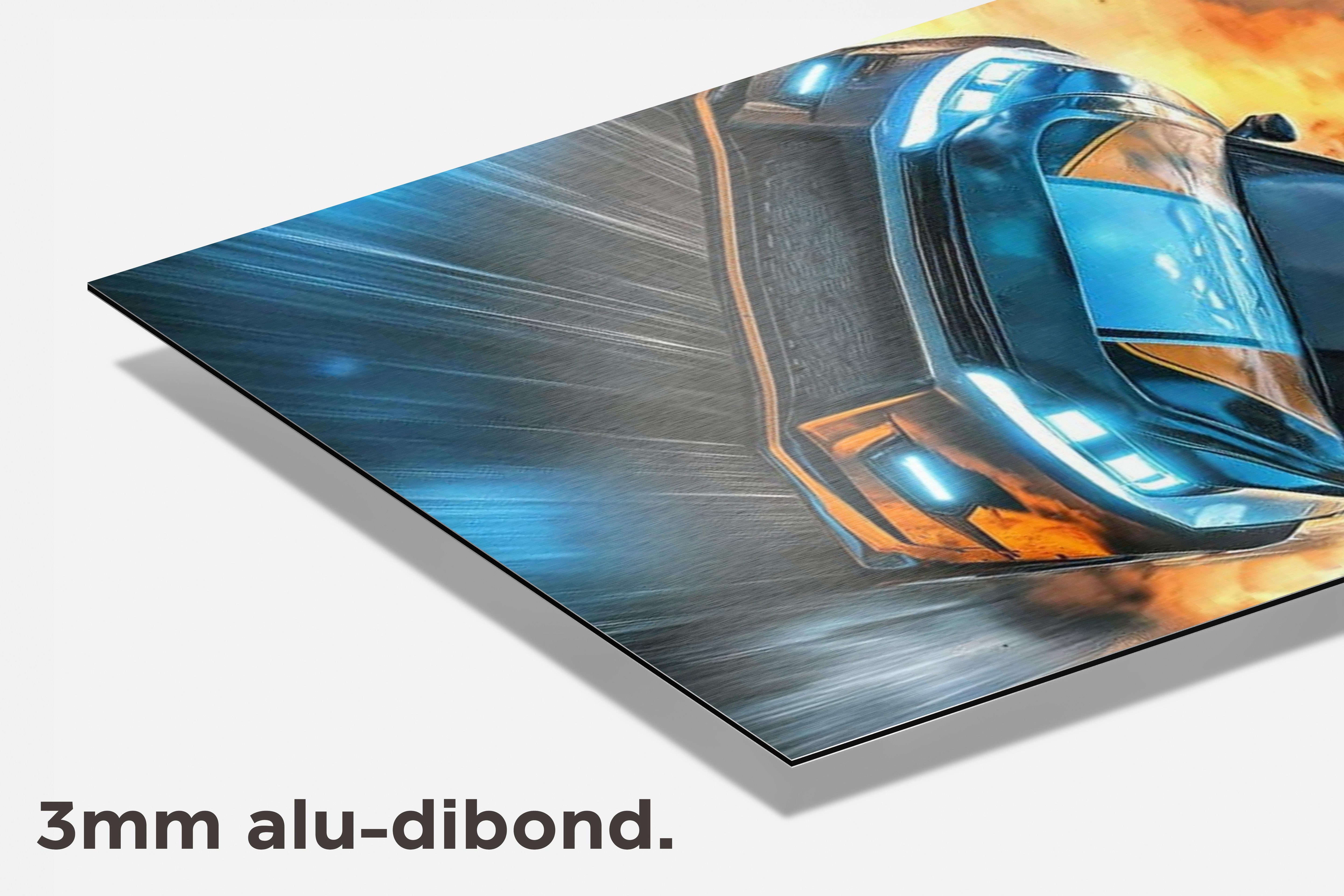 Sportauto Snelheid dibond detail