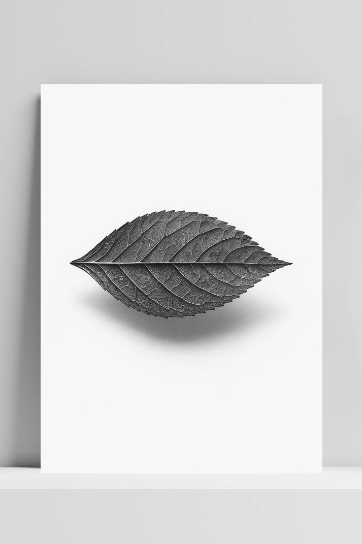 Leaf Minimalist B&W op 3mm aluminium dibond