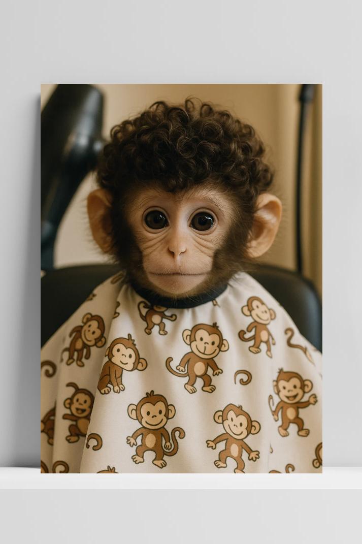 Monkey Haircut op 3mm aluminium dibond