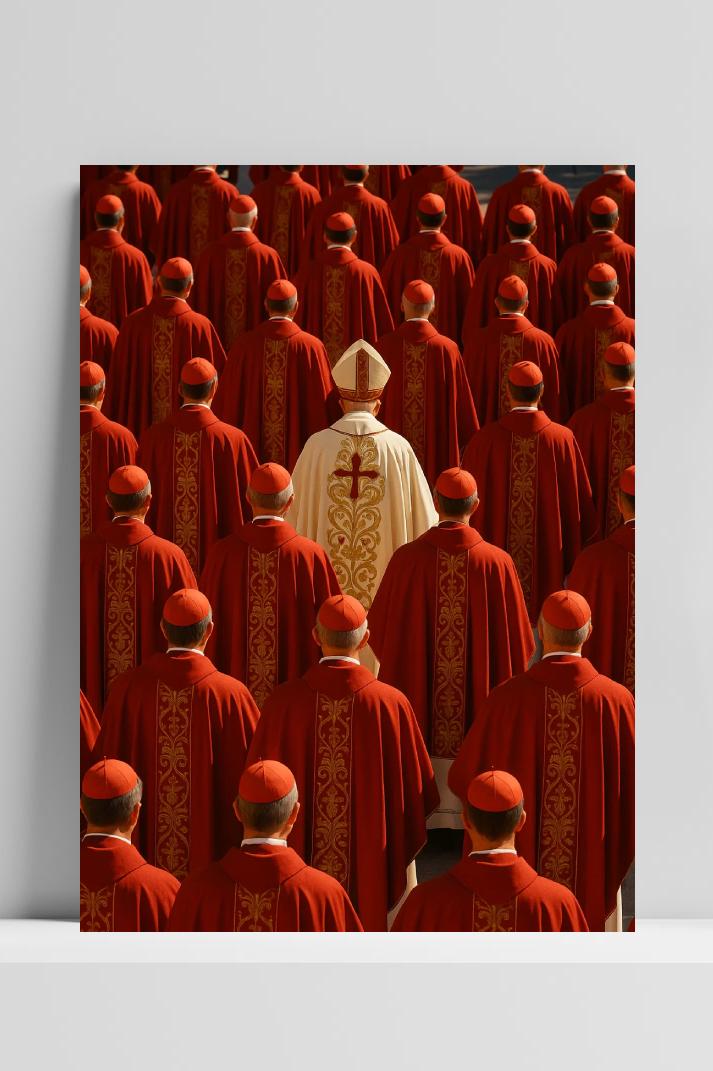Pope Cardinals op 3mm aluminium dibond