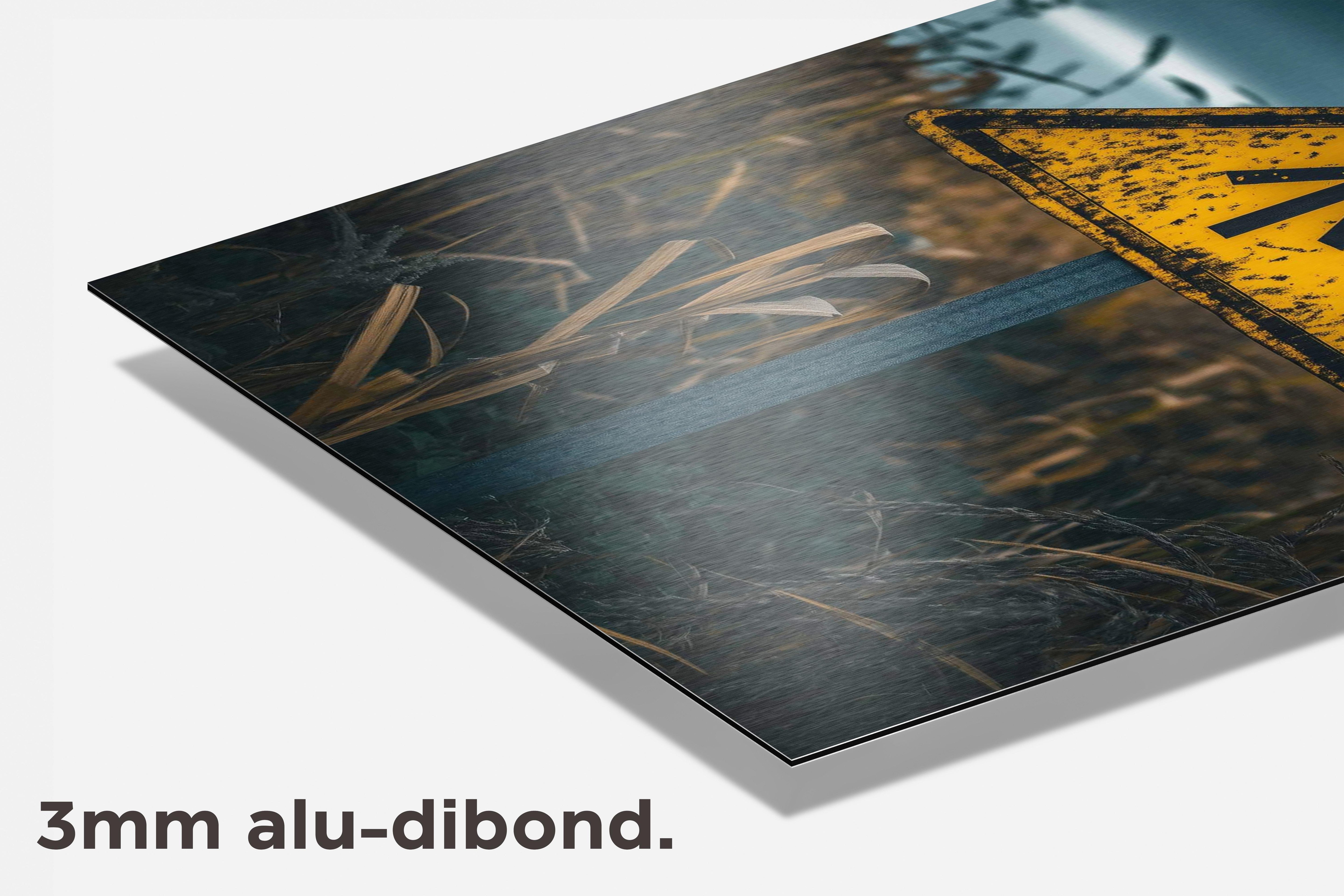Waarschuwingsbord dibond detail