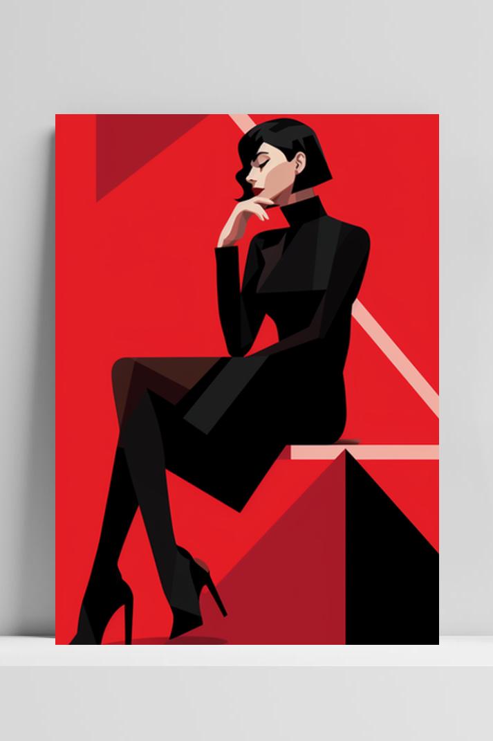 Vrouw Pop op 3mm aluminium dibond