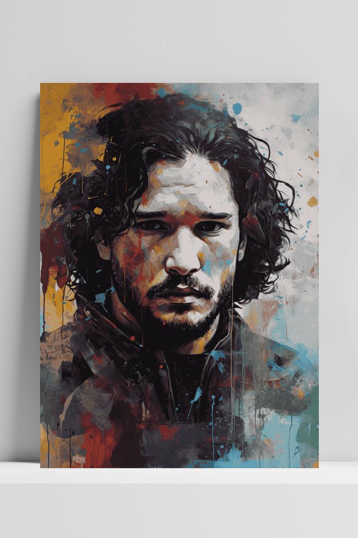 Jon Snow Abstract op 3mm aluminium dibond
