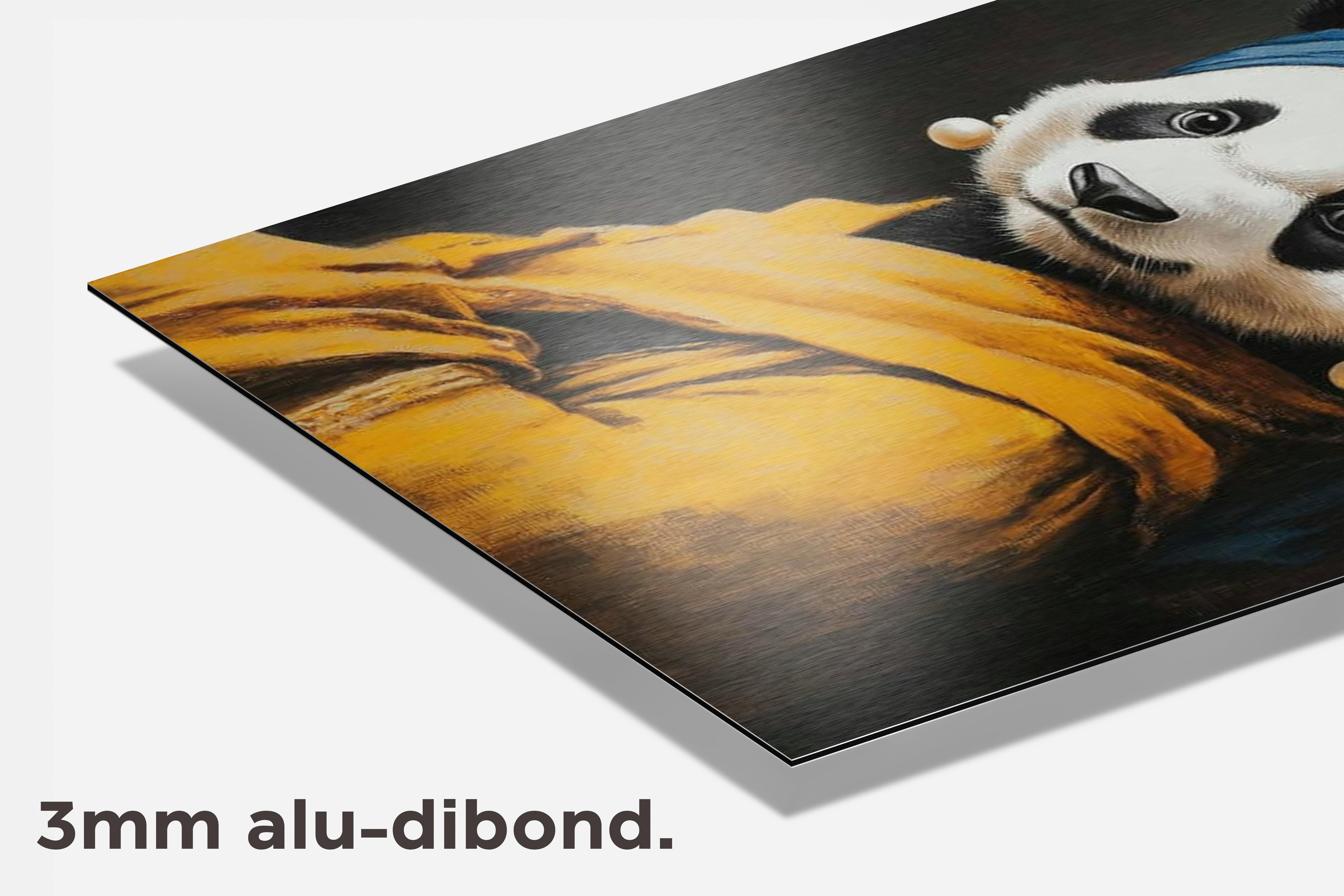 Panda Meisje met de Parel dibond detail