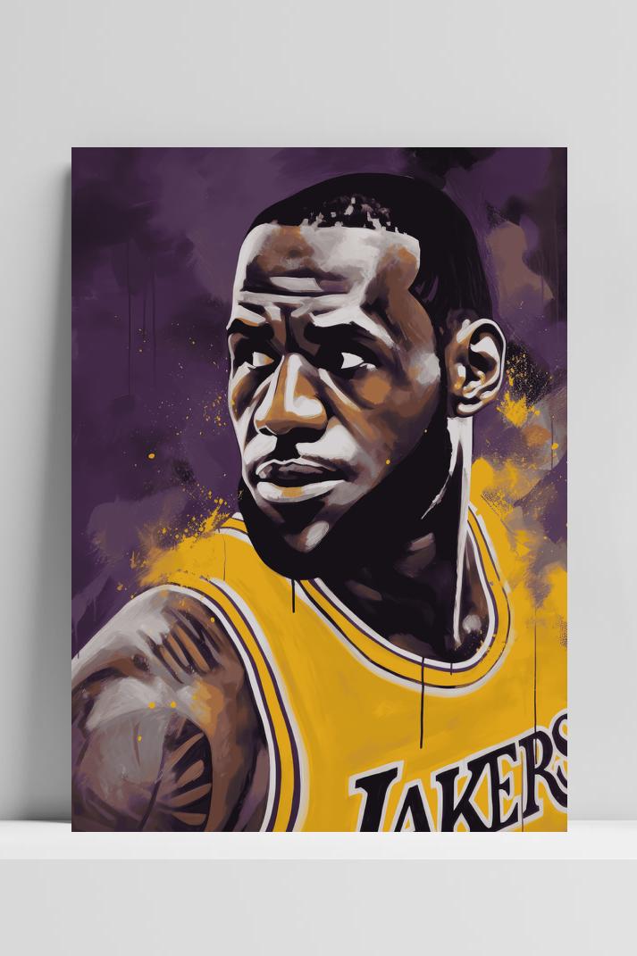 Lebron James Poster op 3mm aluminium dibond