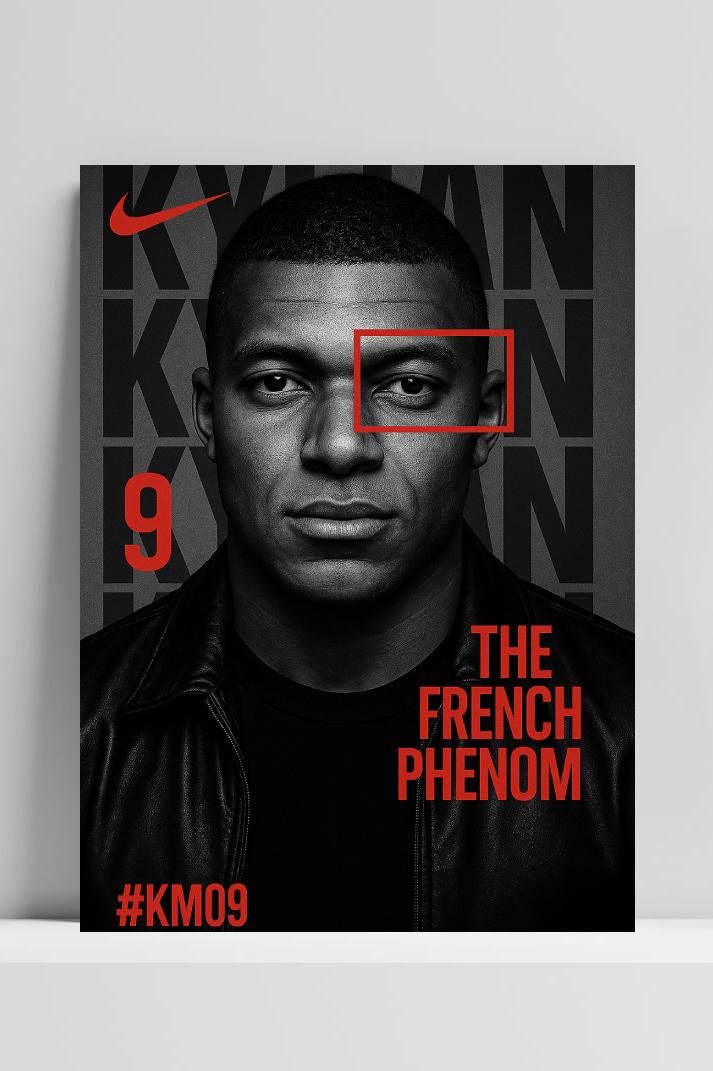 Kylian Mbappé The French Phenom op 3mm aluminium dibond