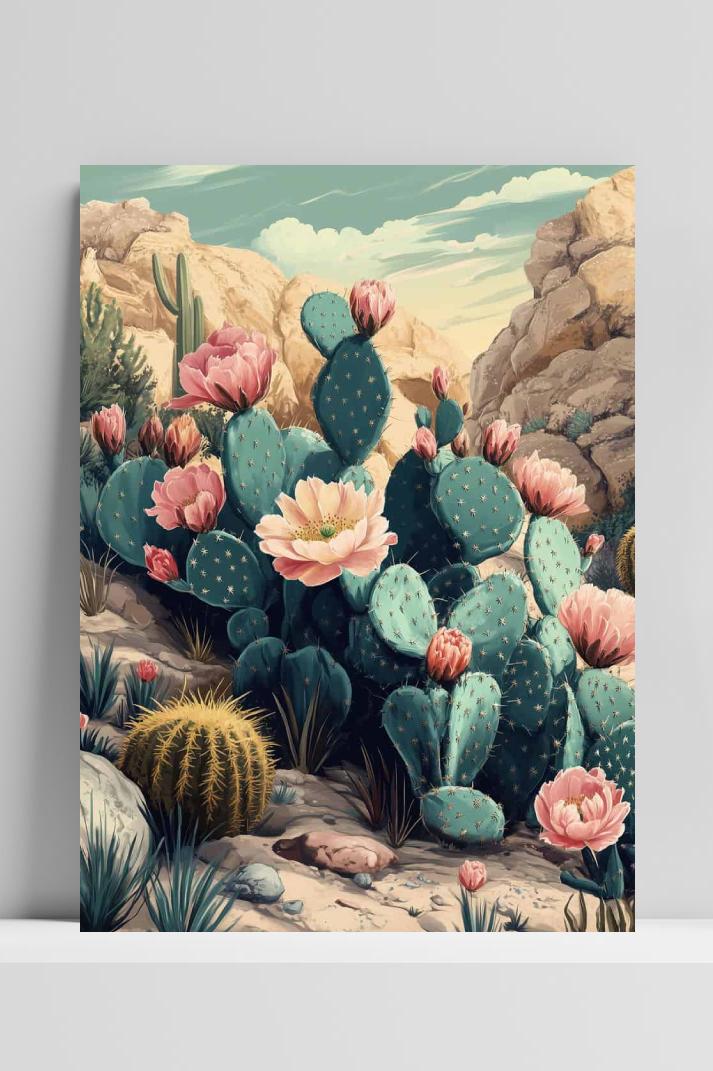 Bloem Cactus op 3mm aluminium dibond