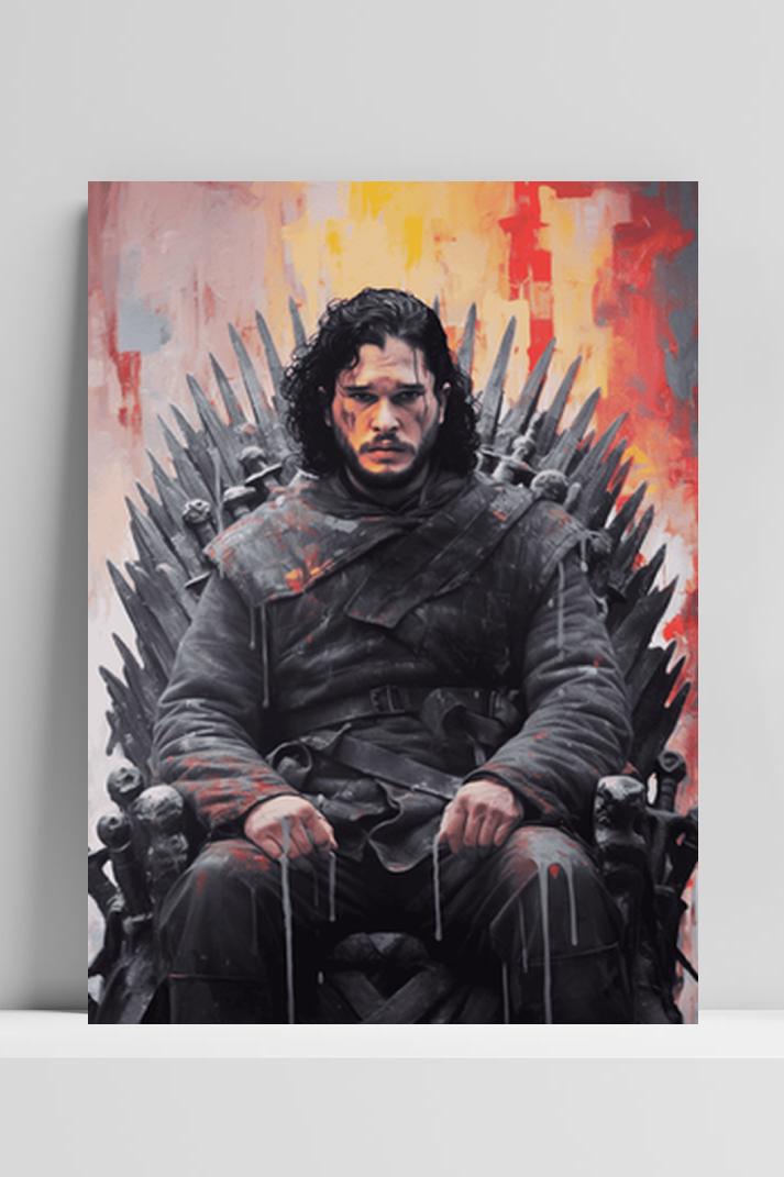 John Snow Iron Throne op 3mm aluminium dibond