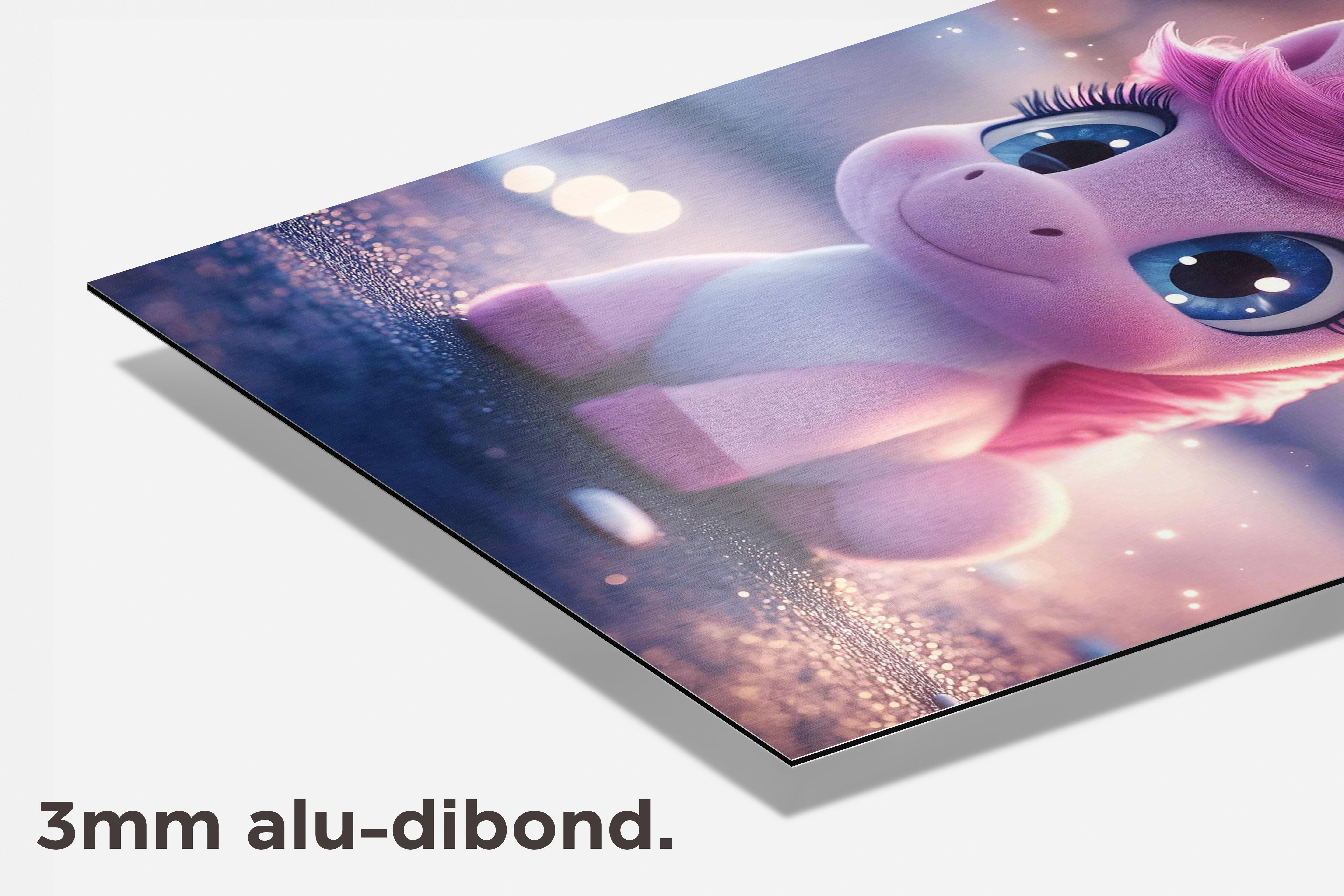 Schattige Eenhoorn dibond detail