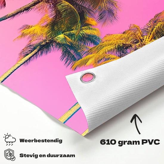 Tuinposter Kokosnoot Bomen materiaal-detail: 610 grams weerbestendig PVC-doek